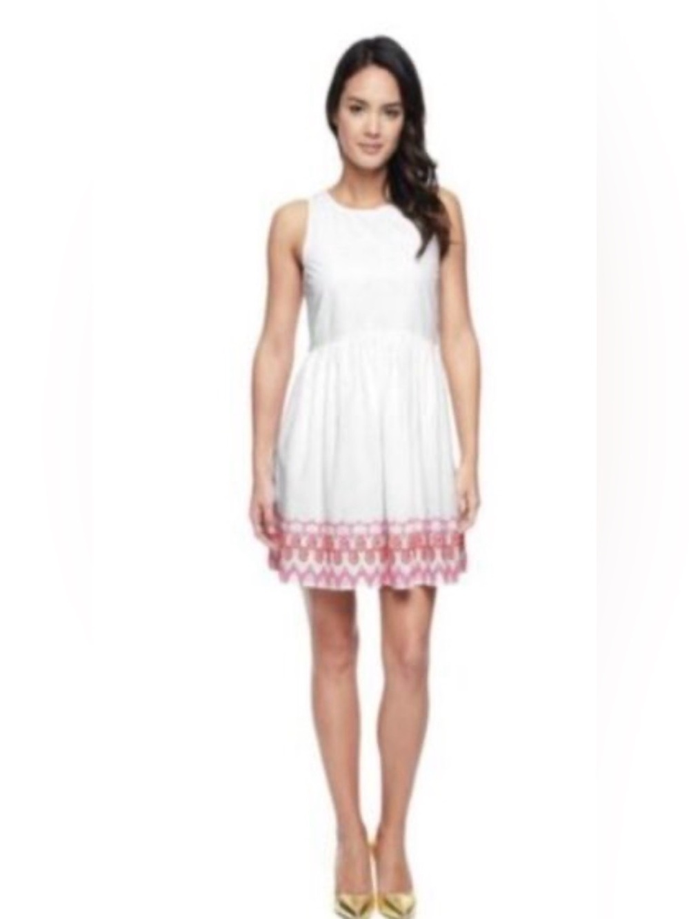 BCBGMaxAzria Light Gray Dress with Vibrant Hem.   🌹🩵 NEW WITHOUT TAG 🩵🌹